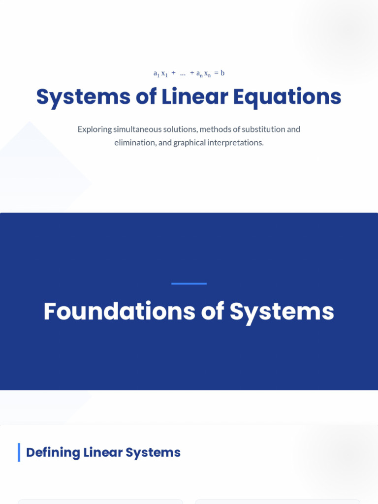 Systems of Linear Equations | PDF