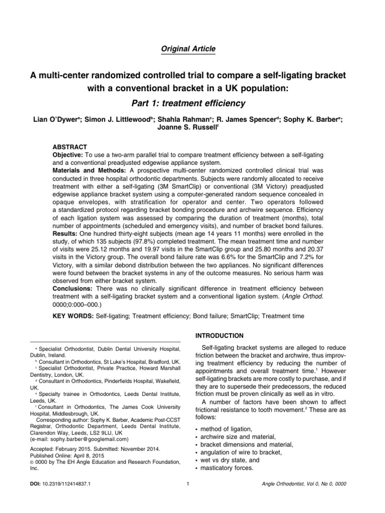 O'Dywer 2016 - A multicenter randomized controlled trial to compare a ...
