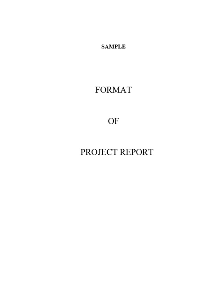 Sample Format of Project Report | PDF | Methodology
