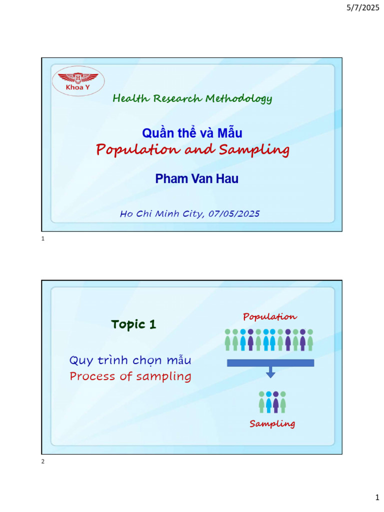 Health Research Methodology - Sampling | PDF