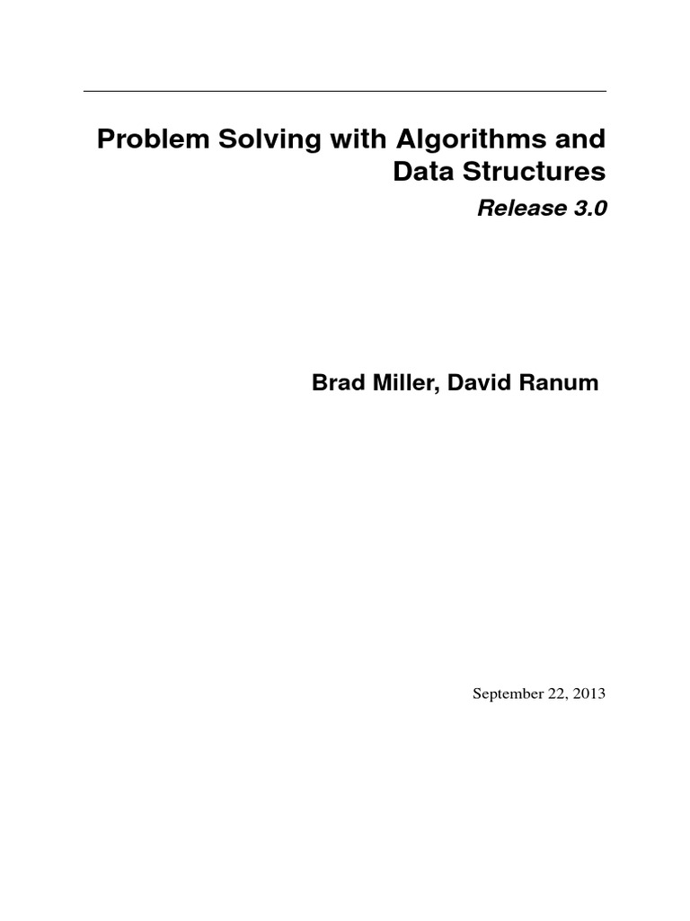 Problem Solving With Algorithms and Data Structures Using Python ...
