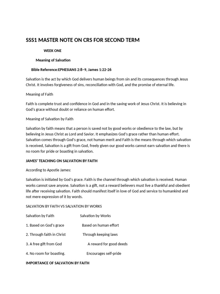 Sss1 Master Note On Crs | PDF | Spiritual Gift | Epistle To Philemon
