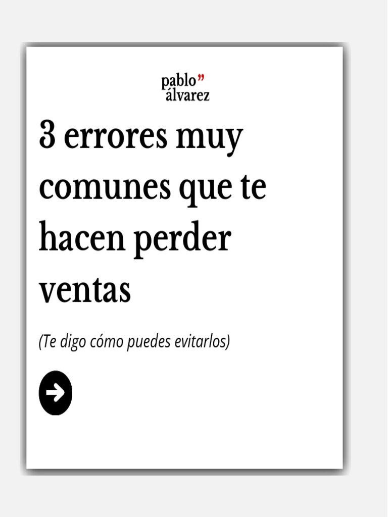 3 Errores Que Te Hacen Perder Ventas | PDF