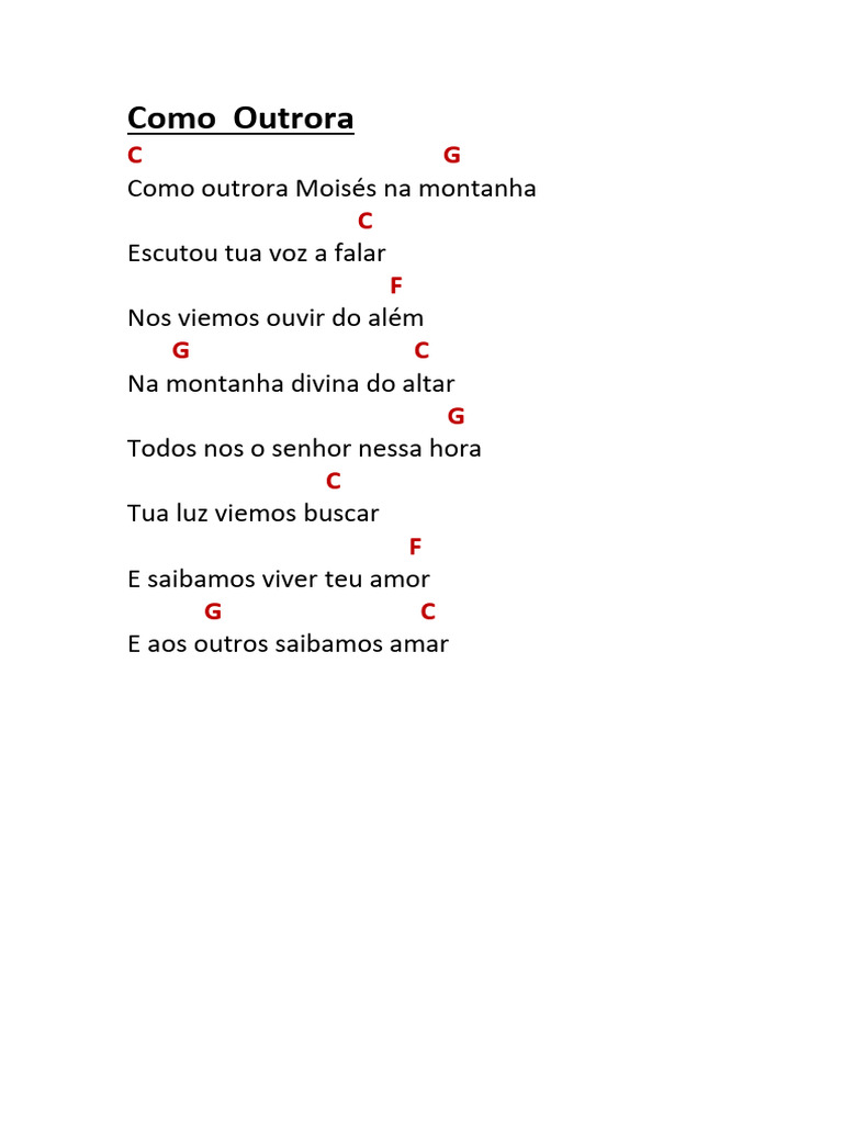 Como Outrora | PDF