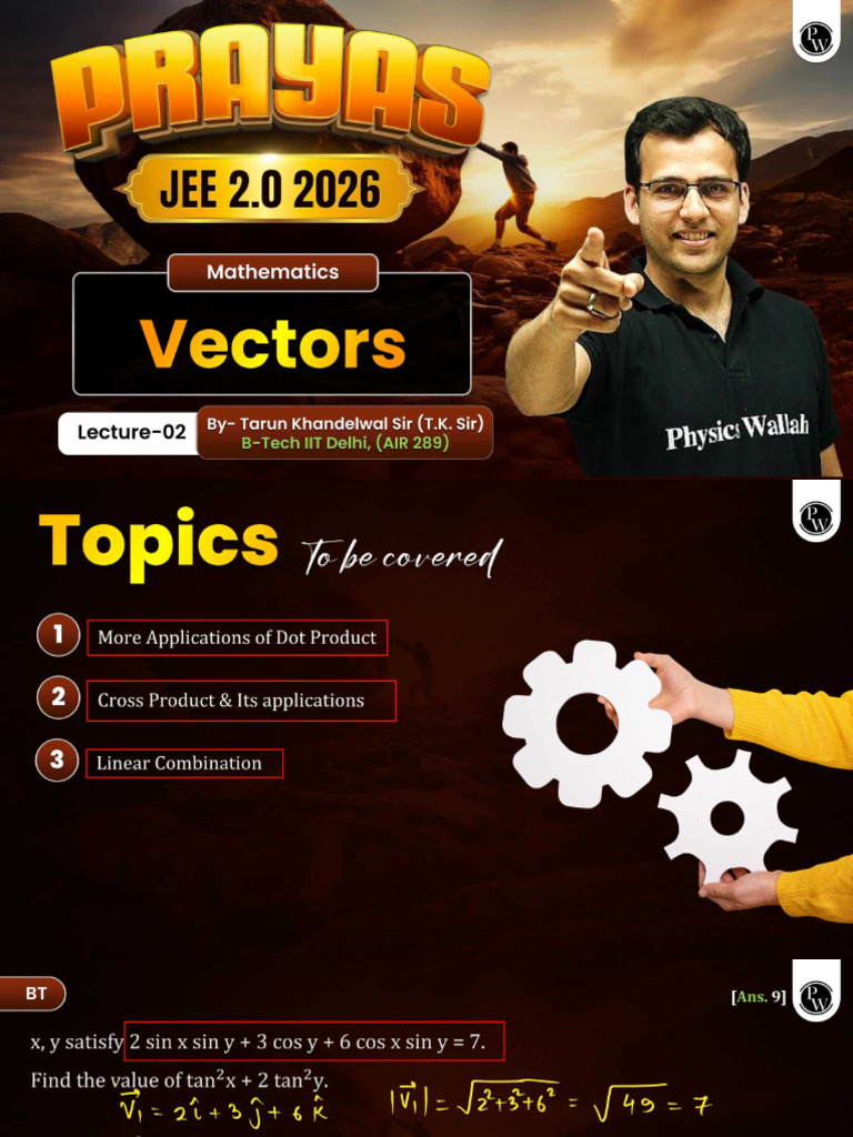 Vector Algebra 02 _ Class Notes (1) | PDF