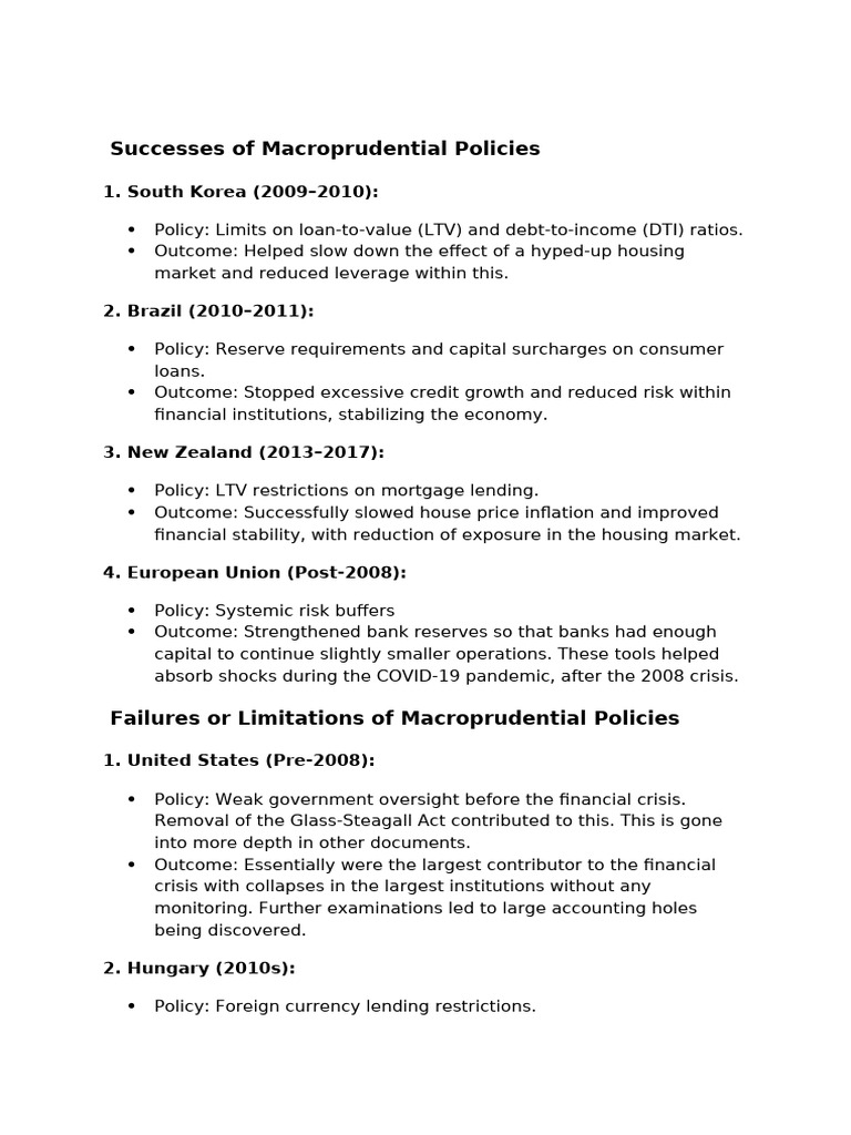 Macroprudential Policy Overview | PDF