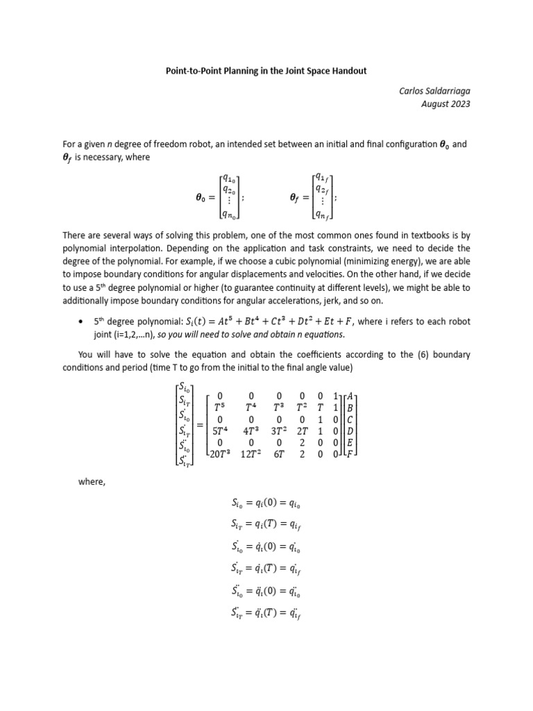 Point To Point Planning Handout | PDF | Equations | Polynomial