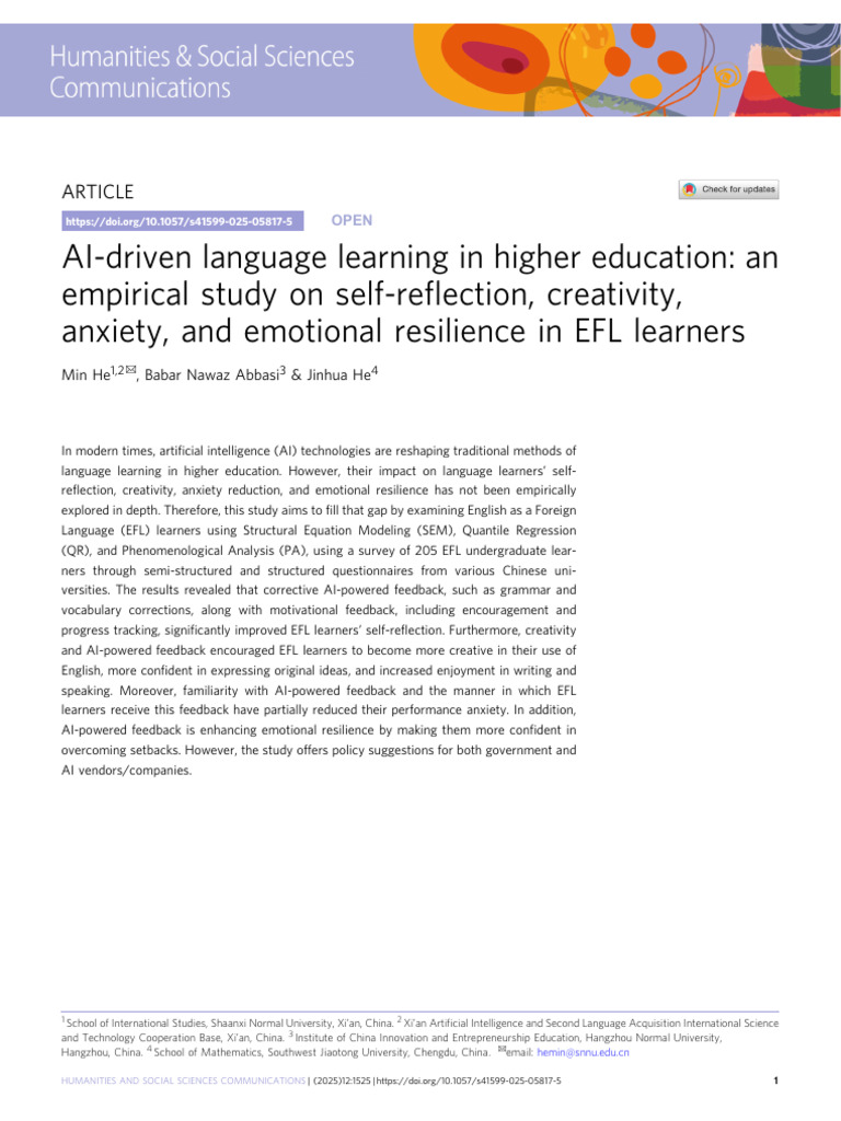 AI-driven Language Learning in Higher Education: An Empirical Study On ...