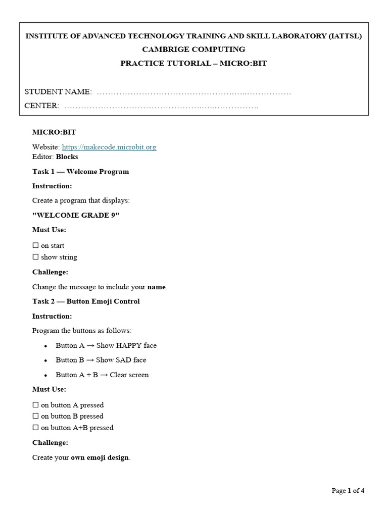 Revision Tutes - Microbit | PDF | Computer Hardware | Computer Science