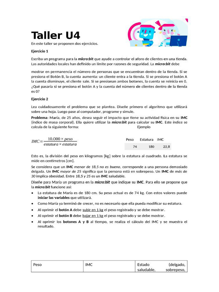 Taller U4 | PDF