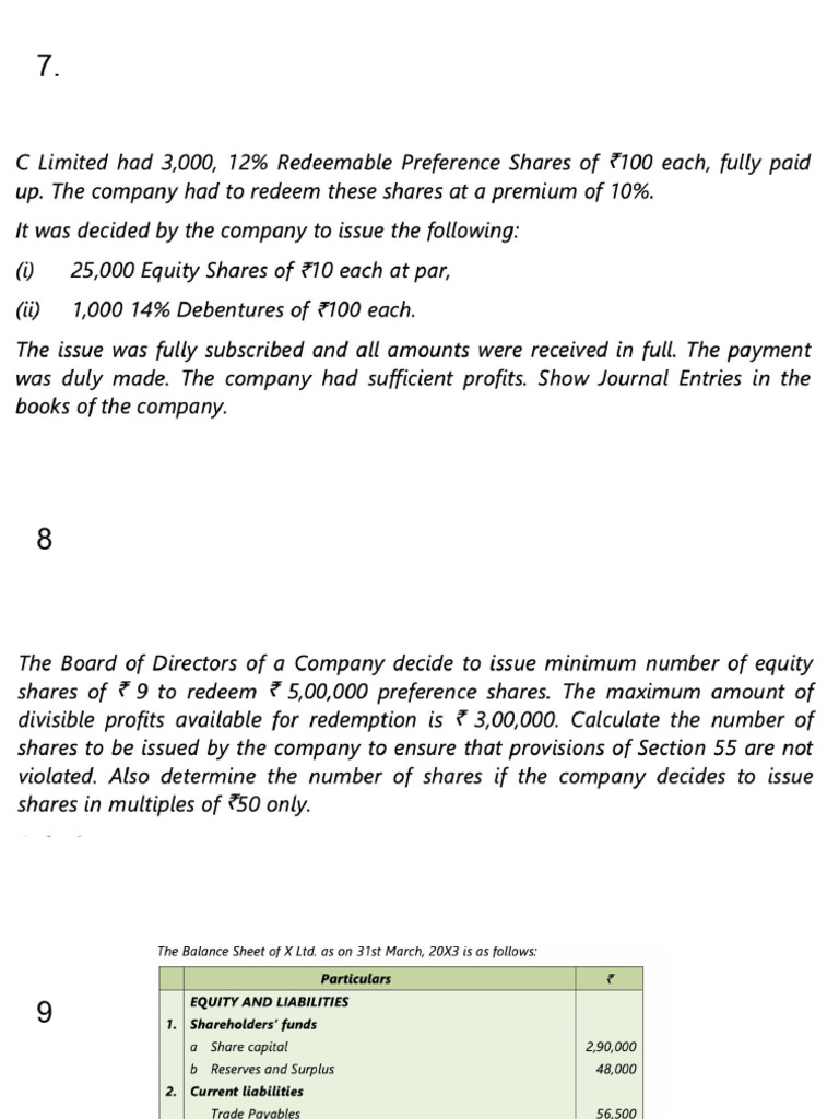 Preference Shares N7 - N12 | PDF