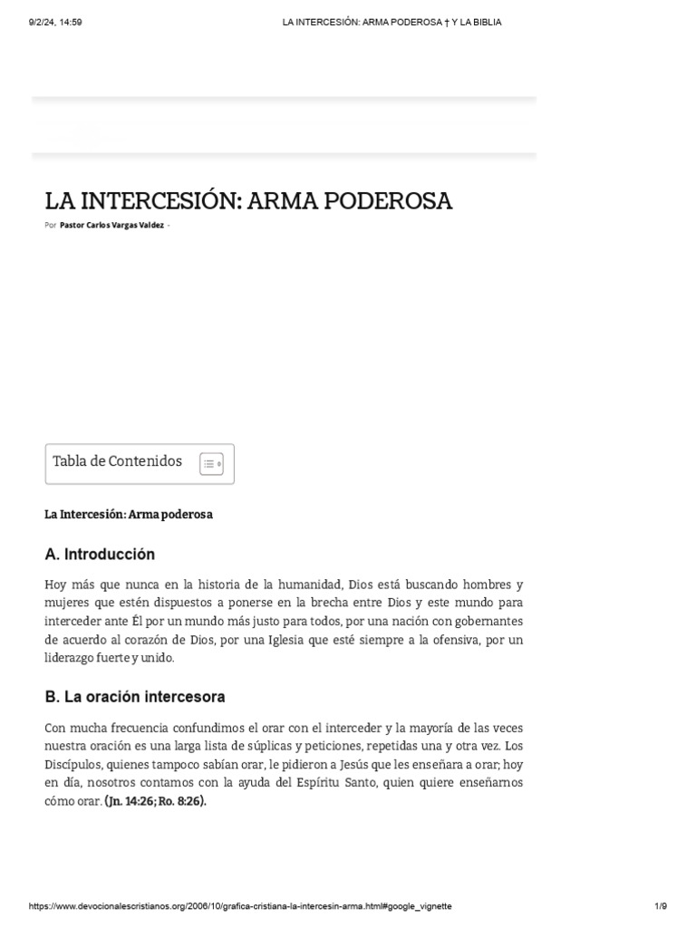 La Intercesión - Arma Poderosa y La Biblia | PDF | Intercesión | Oración