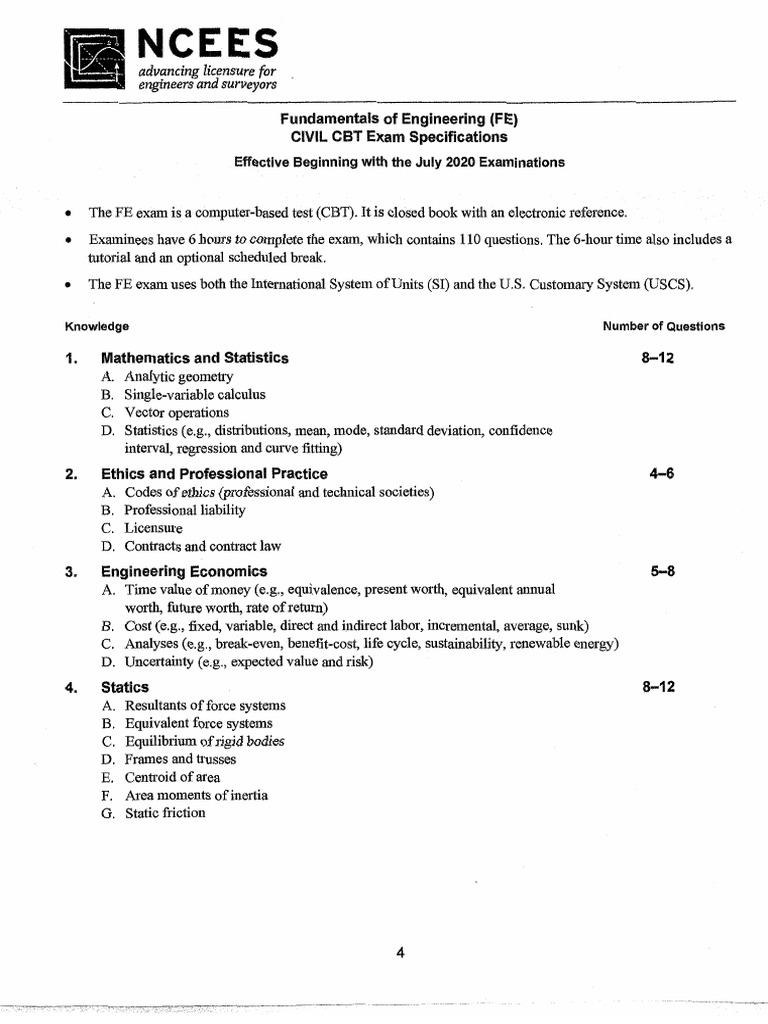 FE Practice Exam 2020 (2) | PDF | Deformation (Engineering) | Stress ...