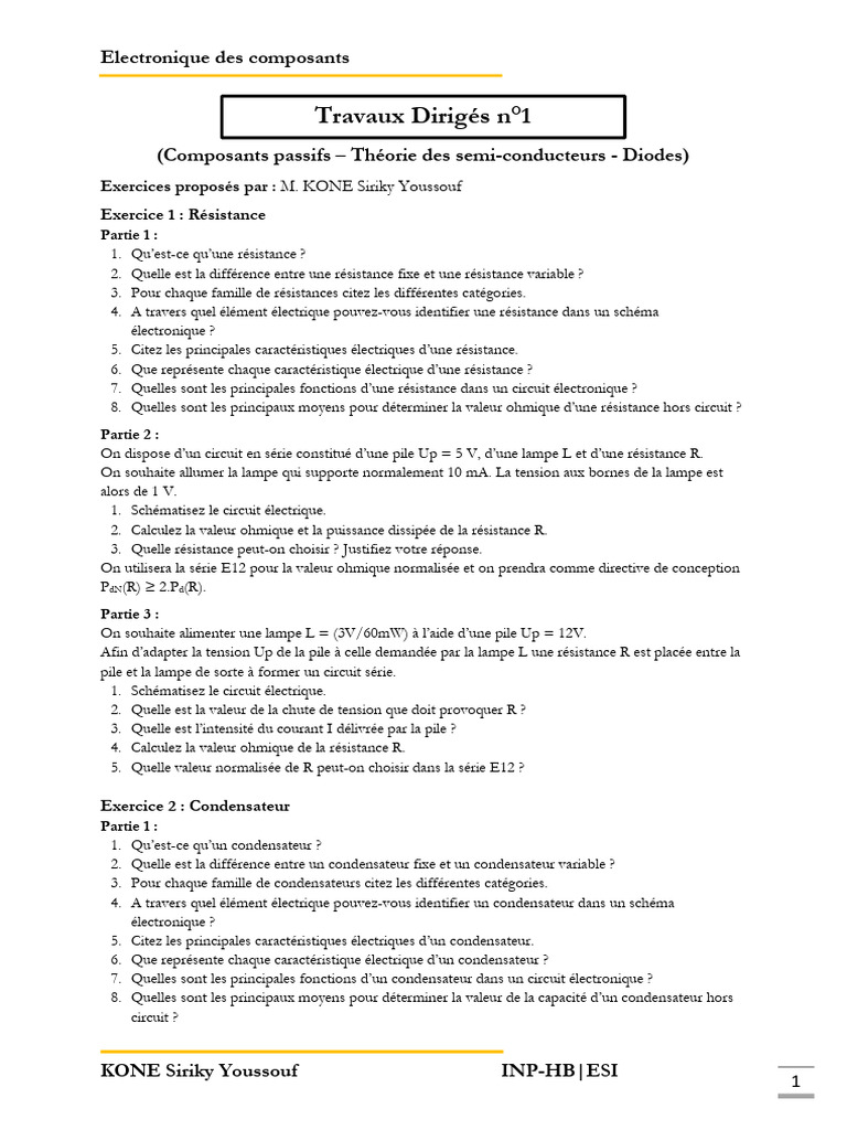 Electronique Des Composants 2024-2025 | PDF | Semi-conducteurs ...