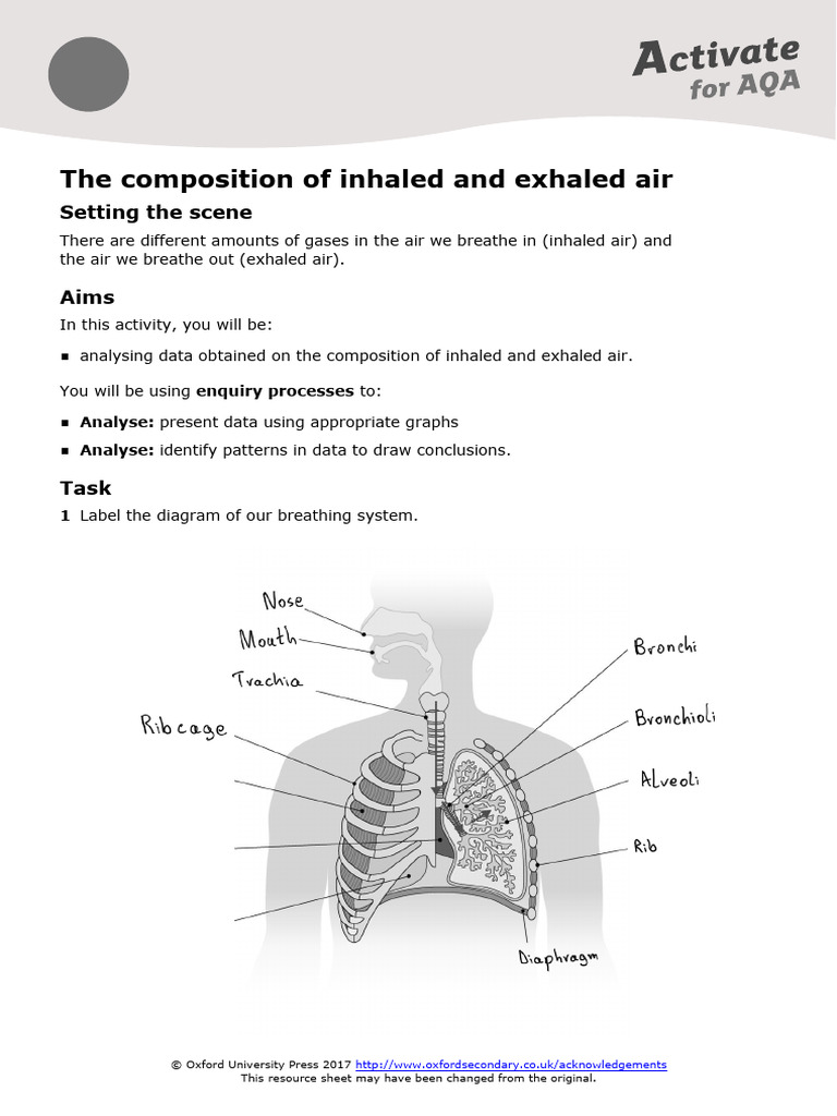 Composition of Inhaled and Exhaled Air | PDF | Breathing | Atmosphere ...