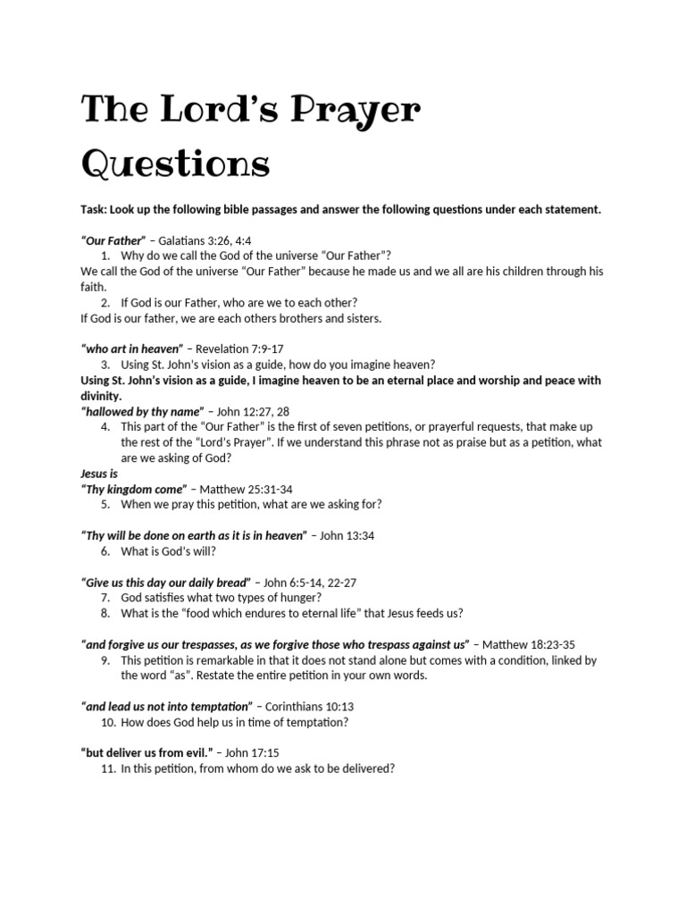 10b The Lords Prayer | PDF