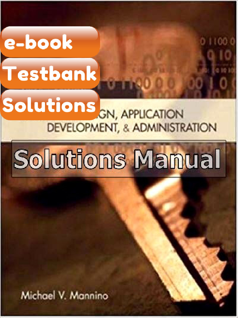 Testbank Database Design Application Development and Administration 3rd ...