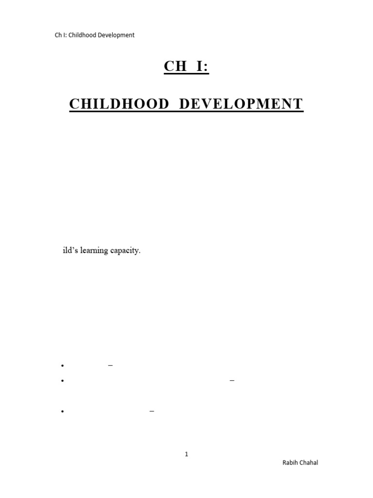 CH I Child Development - General View | PDF | Child Development ...