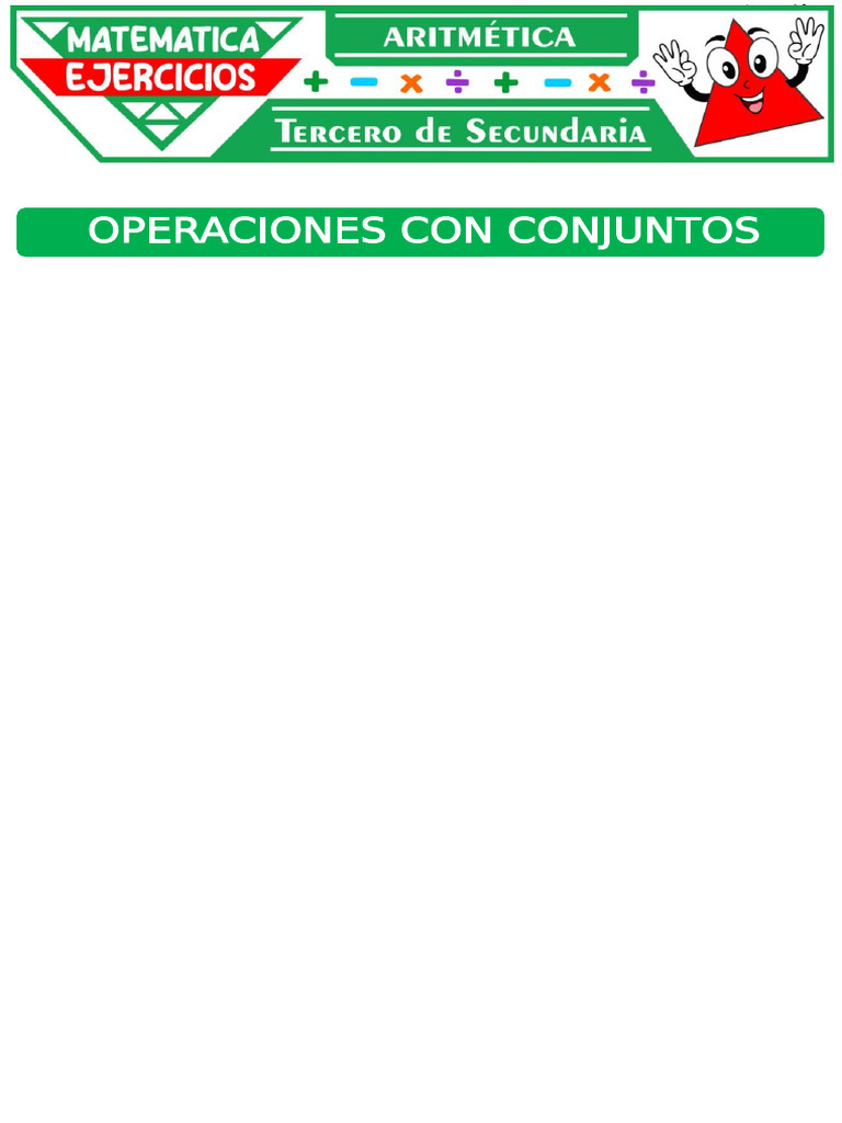 Operaciones Con Conjuntos para Tercer Grado de Secundaria | PDF