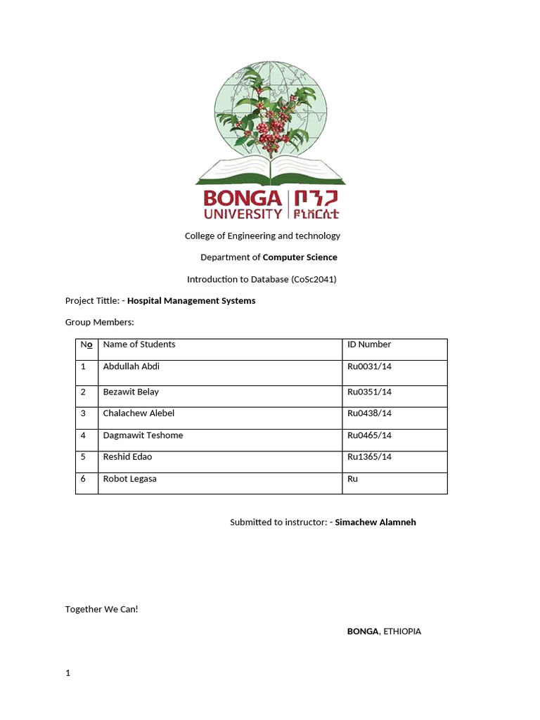 Database Project For C.S 2nd Year 1st Semester Students, 2o15 e | PDF ...