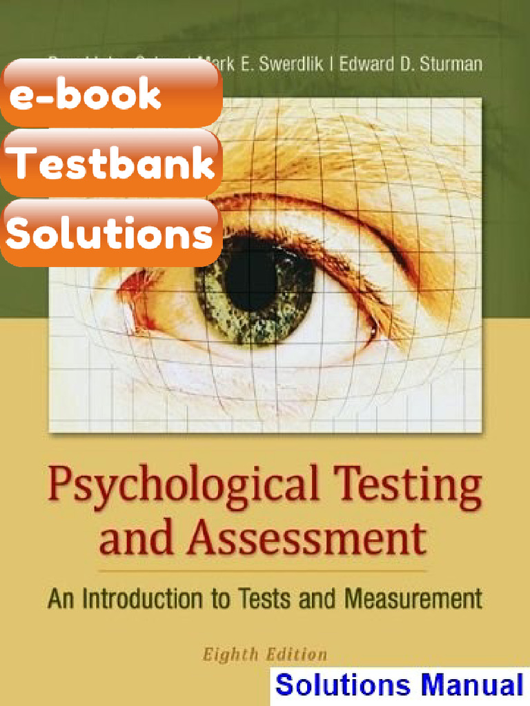 Testbank Psychological Testing and Assessment an Introduction to Tests ...
