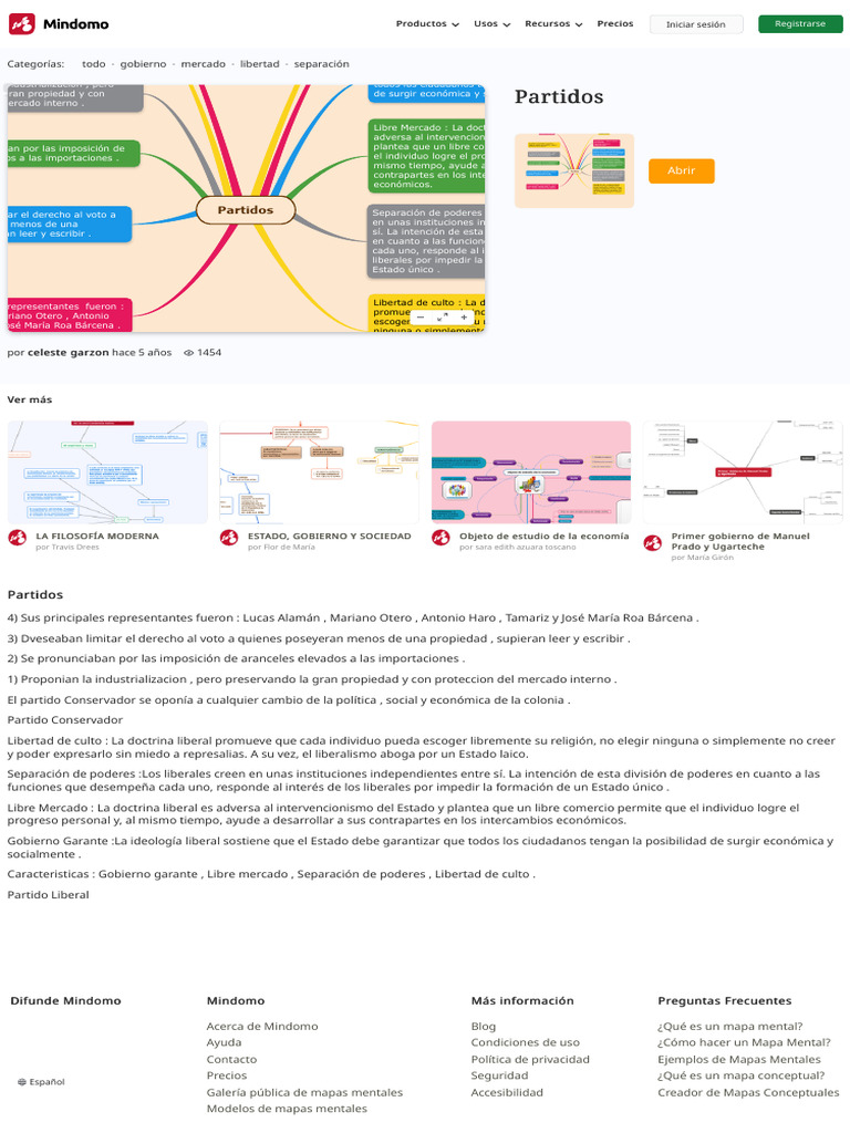 Partidos - Mapa Mental Mindomo | PDF | Liberalismo | Estado (política)