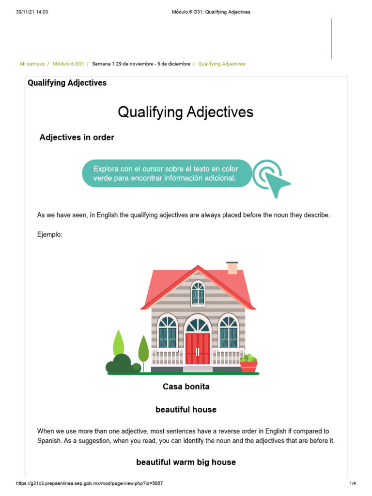 Módulo 6 G31_ Qualifying Adjectives | PDF