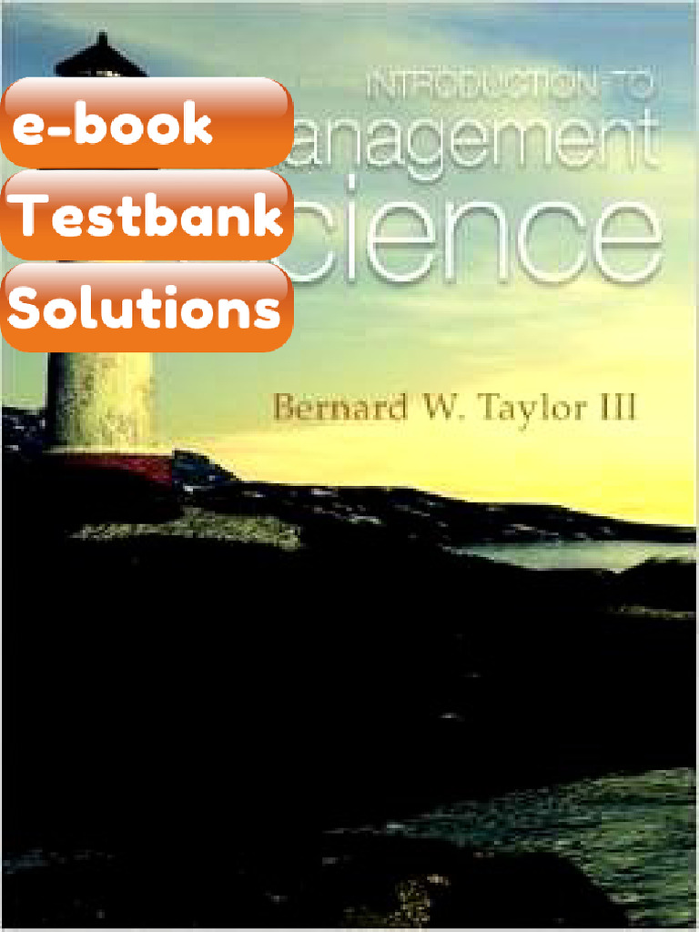 Testbank Introduction to Management Science 11th Edition by Bernard W ...