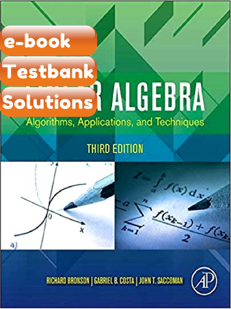 Testbank Linear Algebra Algorithms Applications and Techniques 3rd ...