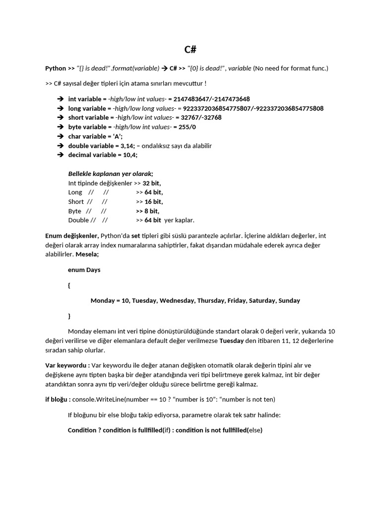 C# Documentation | PDF