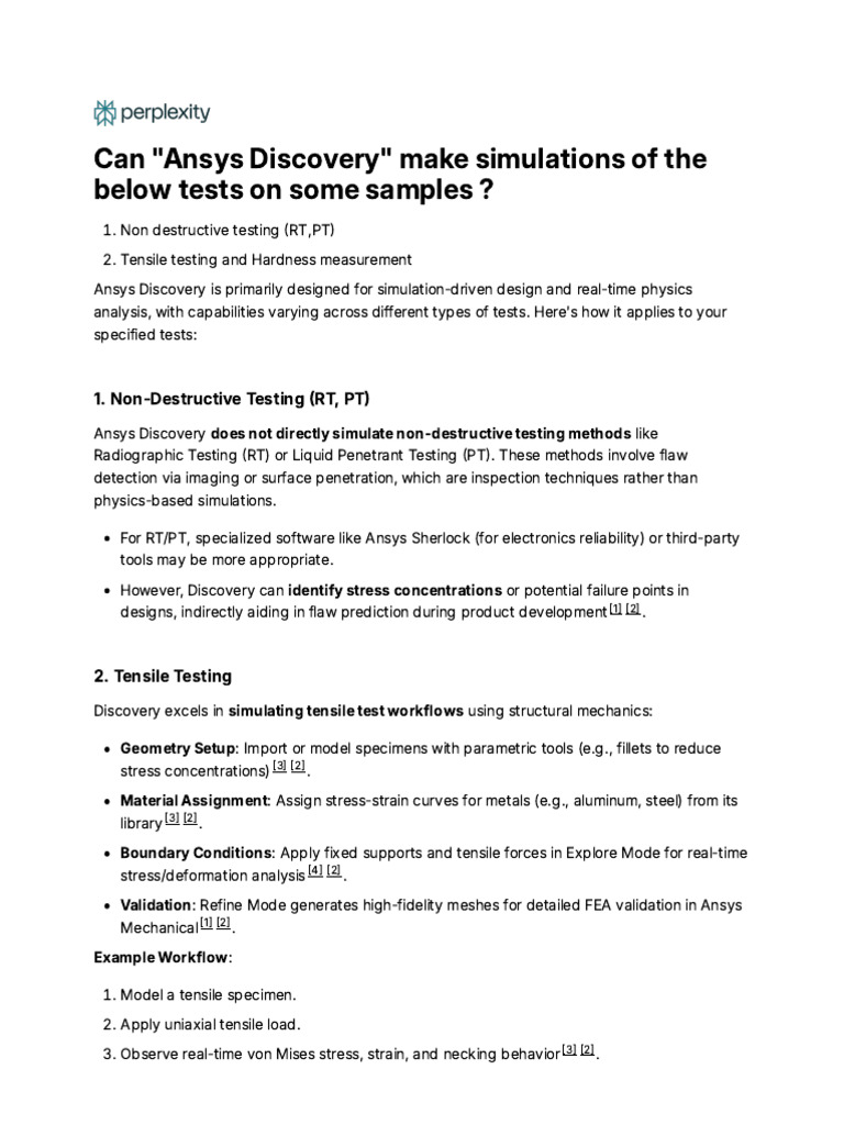 Ansys Discovery Simulations -Test | PDF | Hardness | Deformation ...
