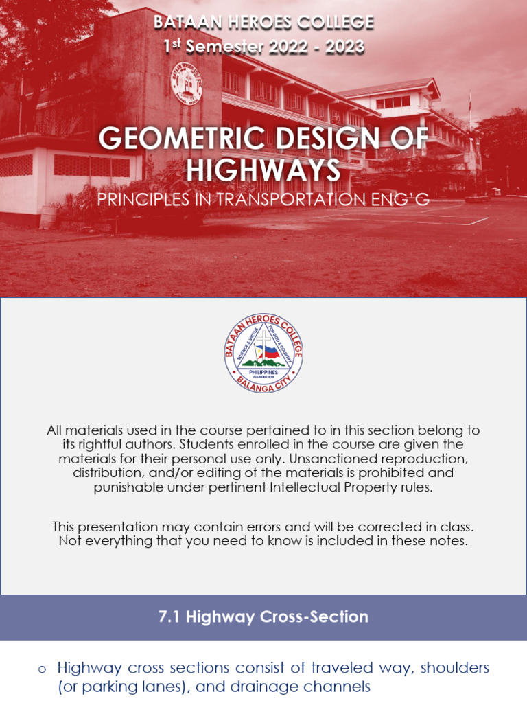 Module 6. Geometric Design of Highway | PDF | Road | Land Transport
