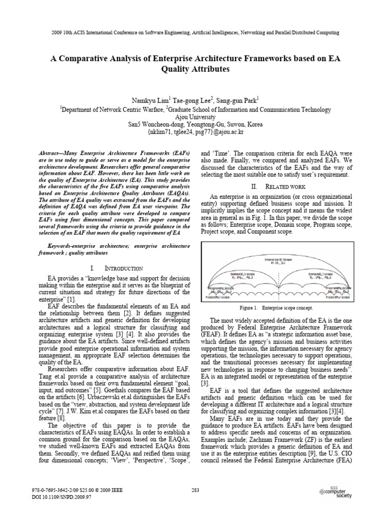 A Comparative Analysis of Enterprise Architecture Frameworks Based ...
