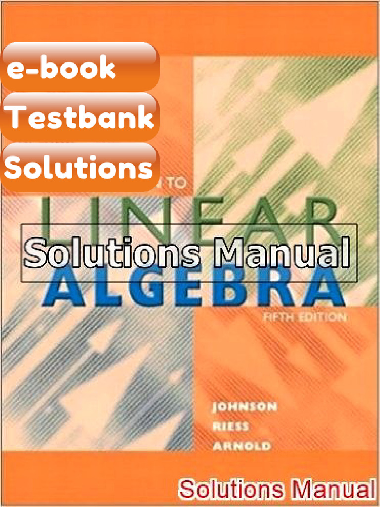 Testbank Introduction To Linear Algebra 5th Edition Johnson Ebook ...