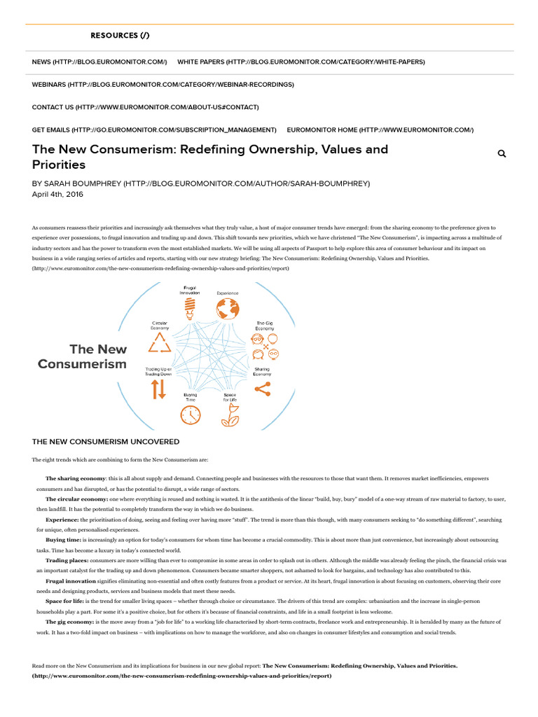 The New Consumerism - Redefining Ownership, Values and Priorities | PDF ...