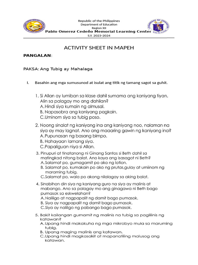 Activity Mapeh | PDF