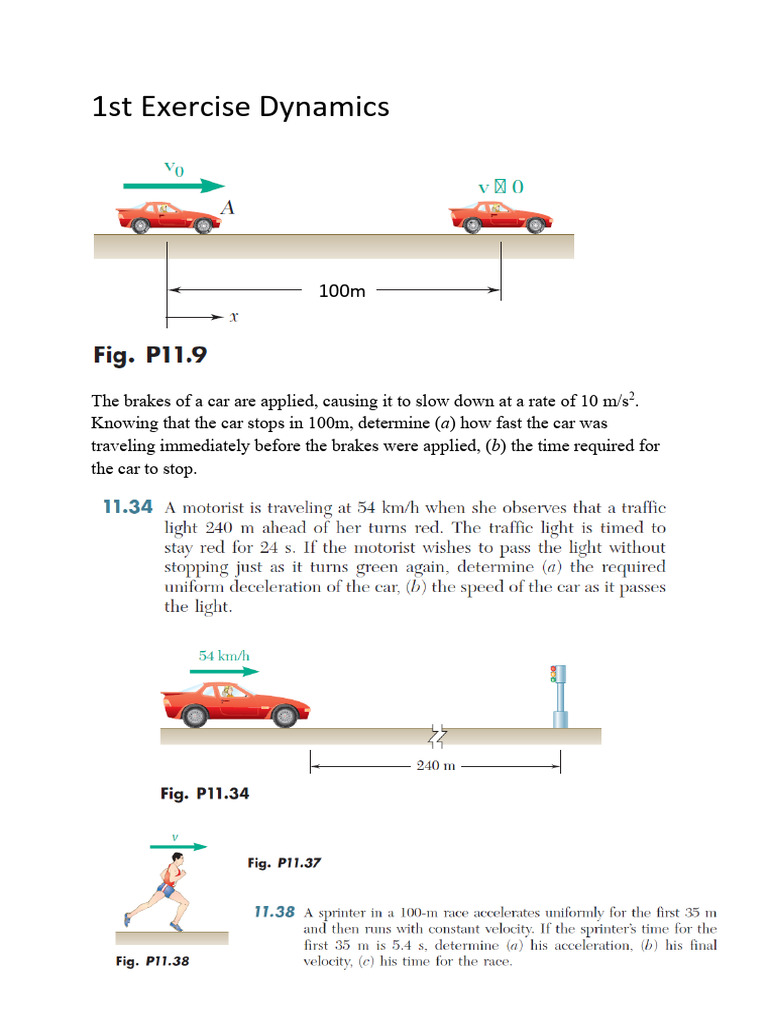 1st Exercise Dynamics | PDF