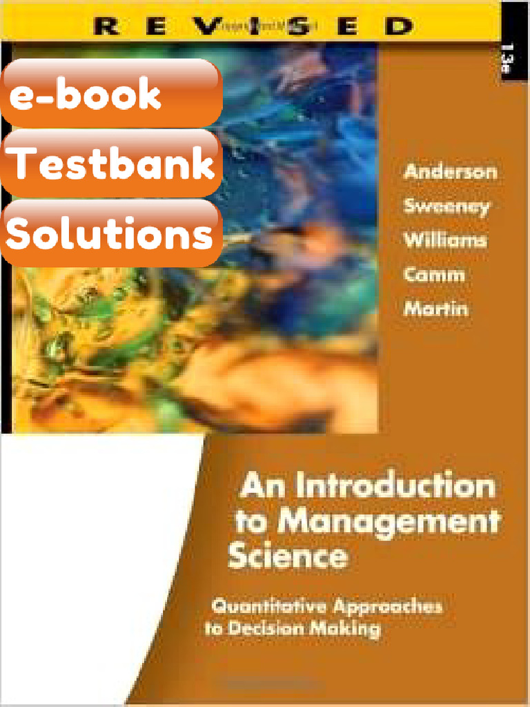 Testbank An Introduction To Management Science 13th Edition David ...