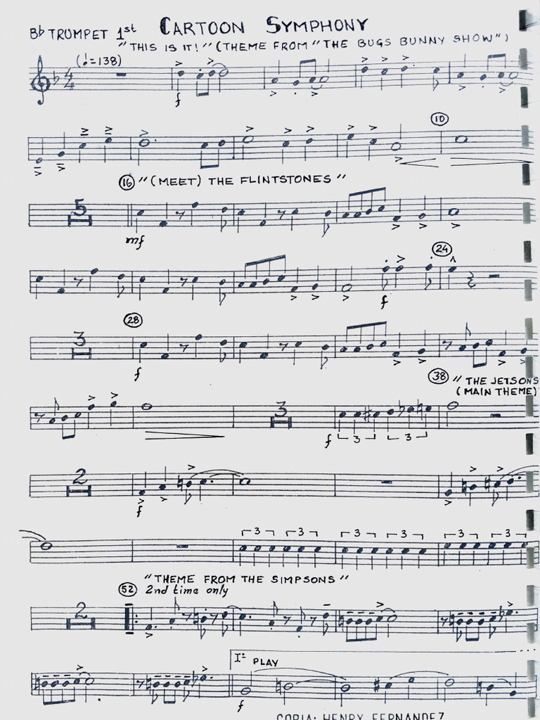 Cartoon Symphony Trompeta 1 | PDF