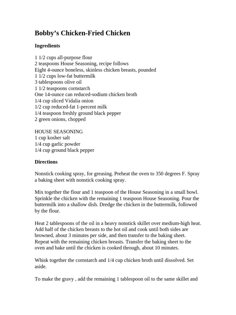 Chicken Fried Chicken | PDF
