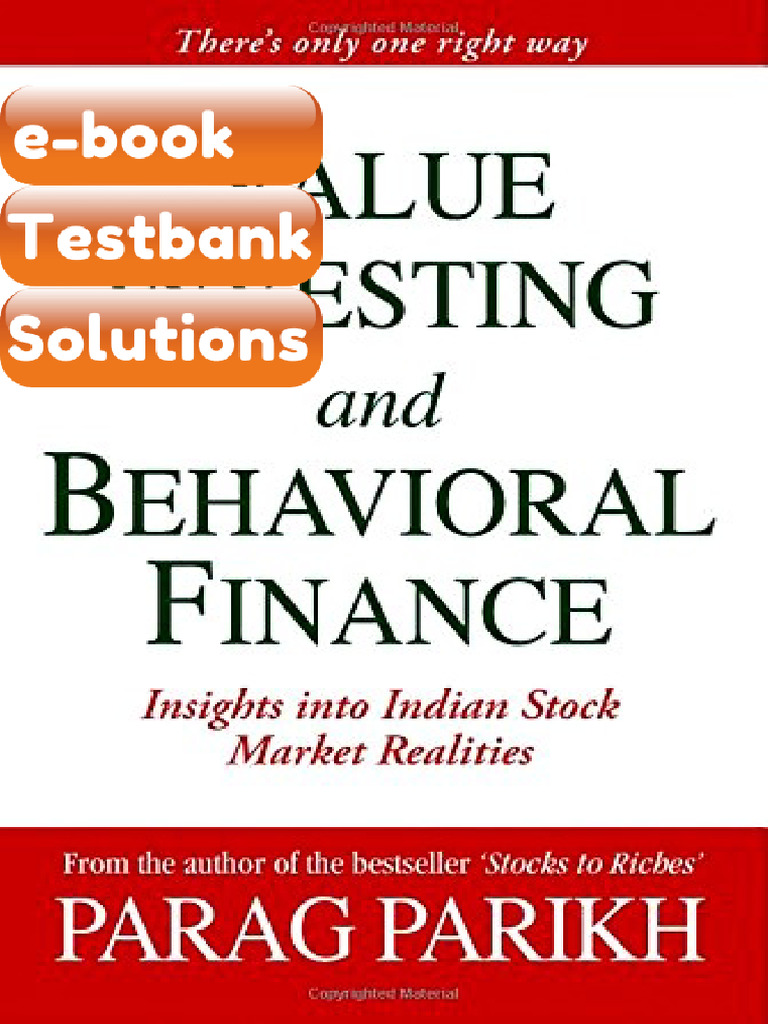 Testbank Value Investing and Behavioral Finance Insights Into Indian ...