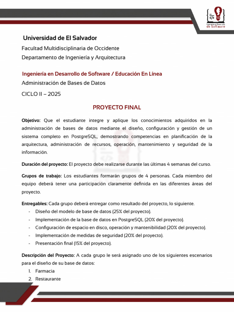 Proyecto Final ABD | PDF | Bases de datos | Hospital