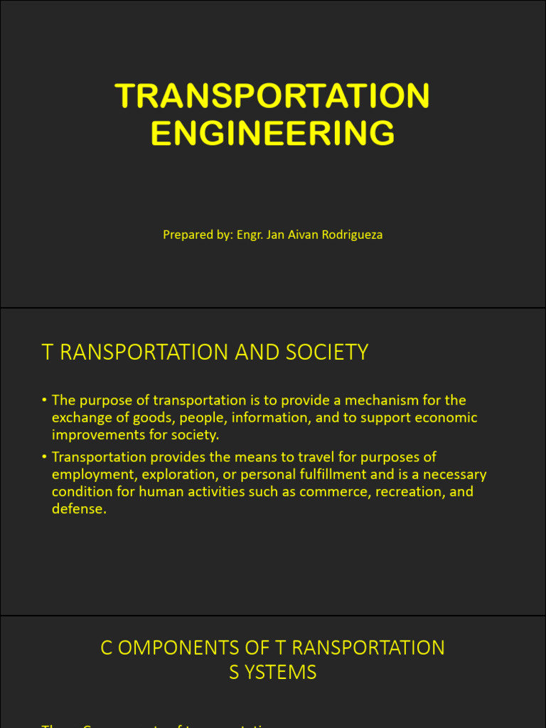 Transportation Engineering | PDF | Transport | Speed