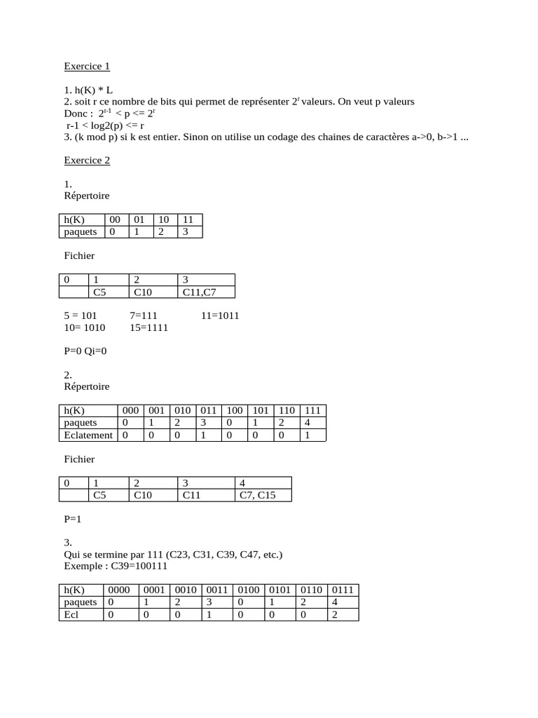 TD5 Gestion Physique Correction | PDF | Index de base de données ...