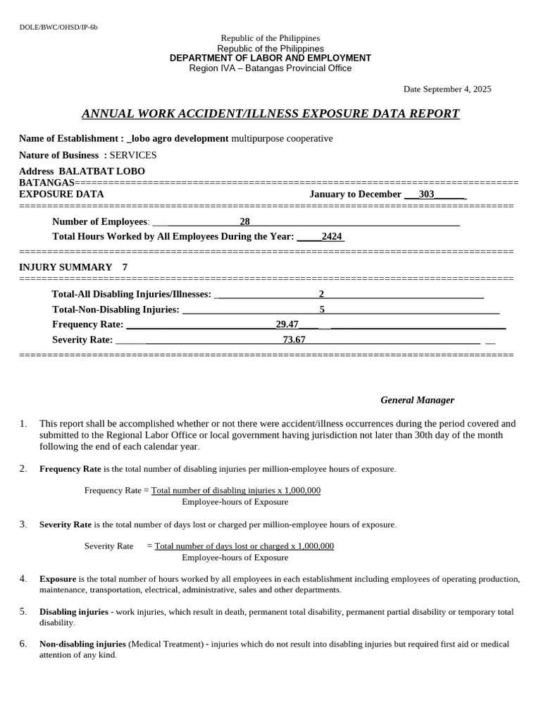 Workshop 5. Aedr-Annual Exposure Data Report | PDF