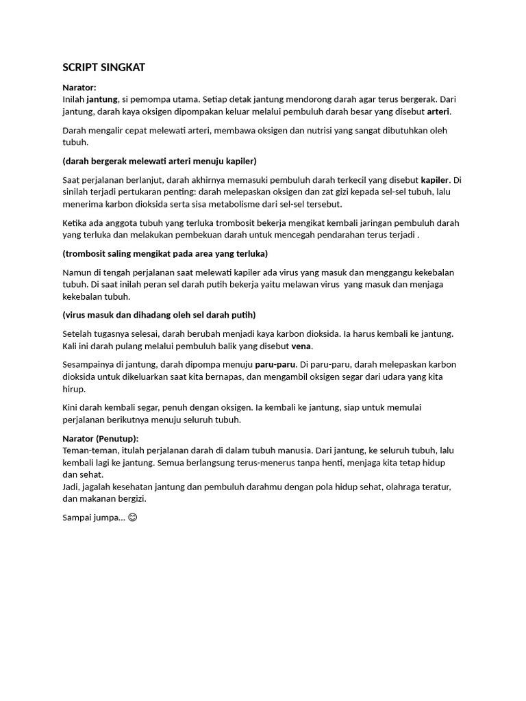 Script Singkat Bio | PDF