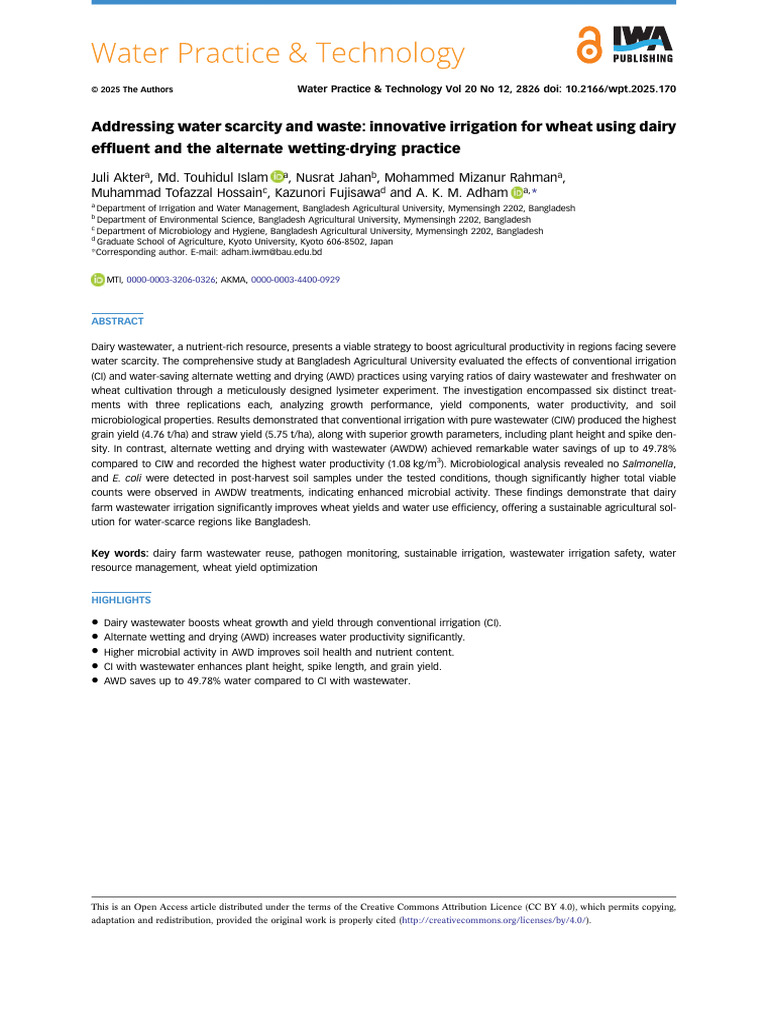 Addressing Water Scarcity and Waste Innovative Irr | PDF | Agriculture ...