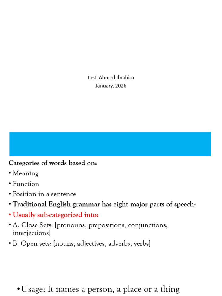 Lecture 1 General English 1 | PDF | Part Of Speech | Noun