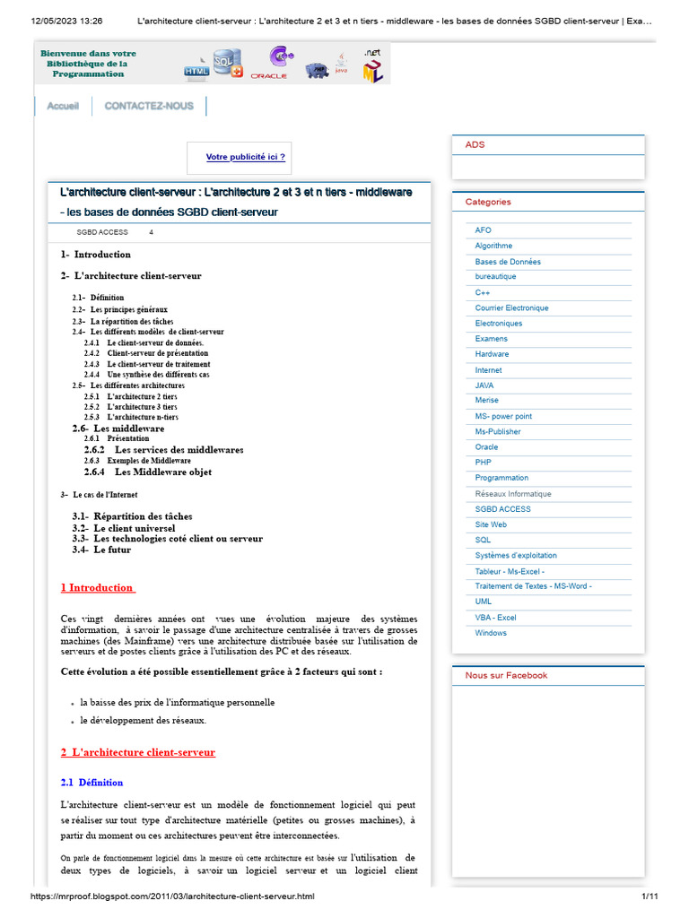 Corr Matamfen | PDF | Client–serveur | Middleware