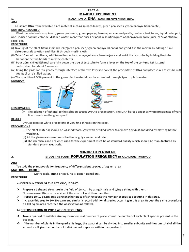 Practical Study Material Final BAT-1 | PDF | Biology